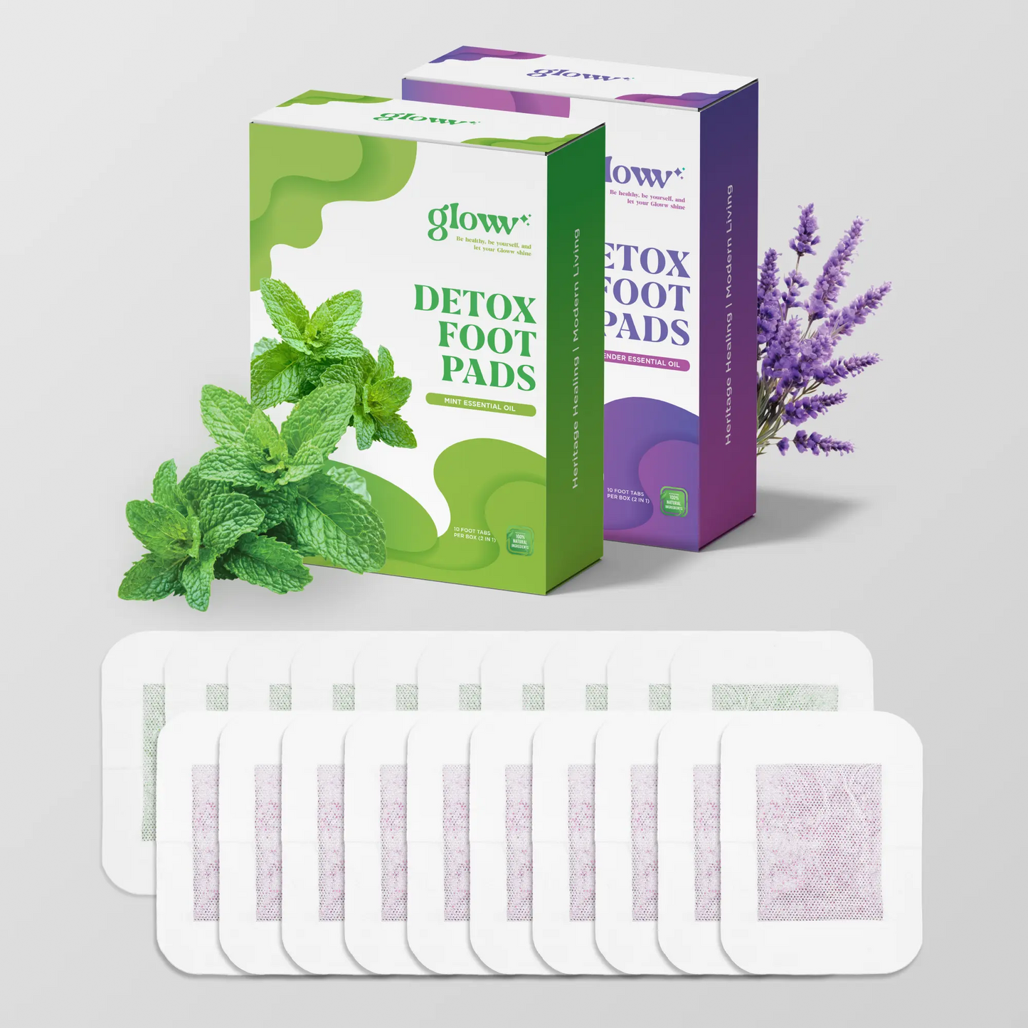 Detoxifying Foot Pads: Gloww Premium Lavender + Mint - Gloww Care
