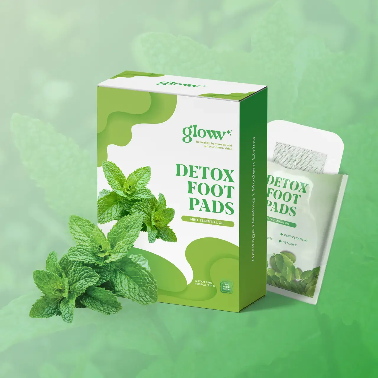 Gloww Premium Wellness Detox Mint Soothing Foot Pad - Gloww Care